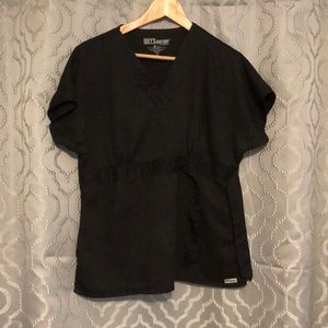 Black greys anatomy scrub top